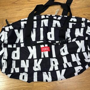 PINK Victoria's Secret Black and White duffle Bag
